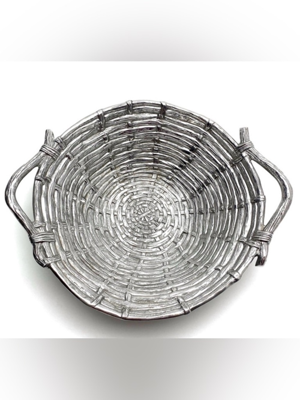 Mariposa Basket Serveware Woven Large Bowl Cast Aluminum
